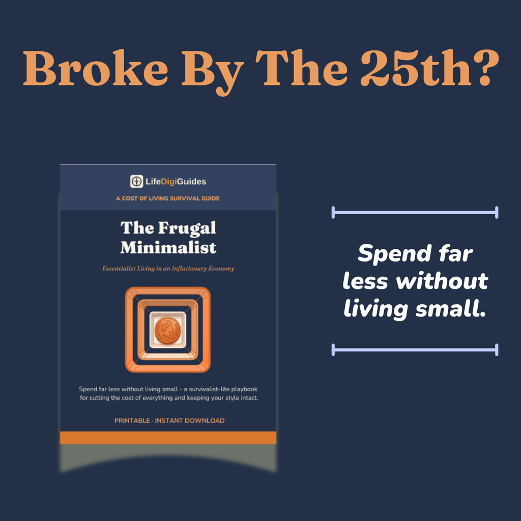 The Frugal Minimalist cost of living survival guide cover