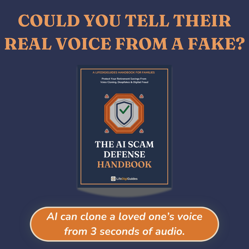 The AI Scam Defense Handbook printable guide cover for families