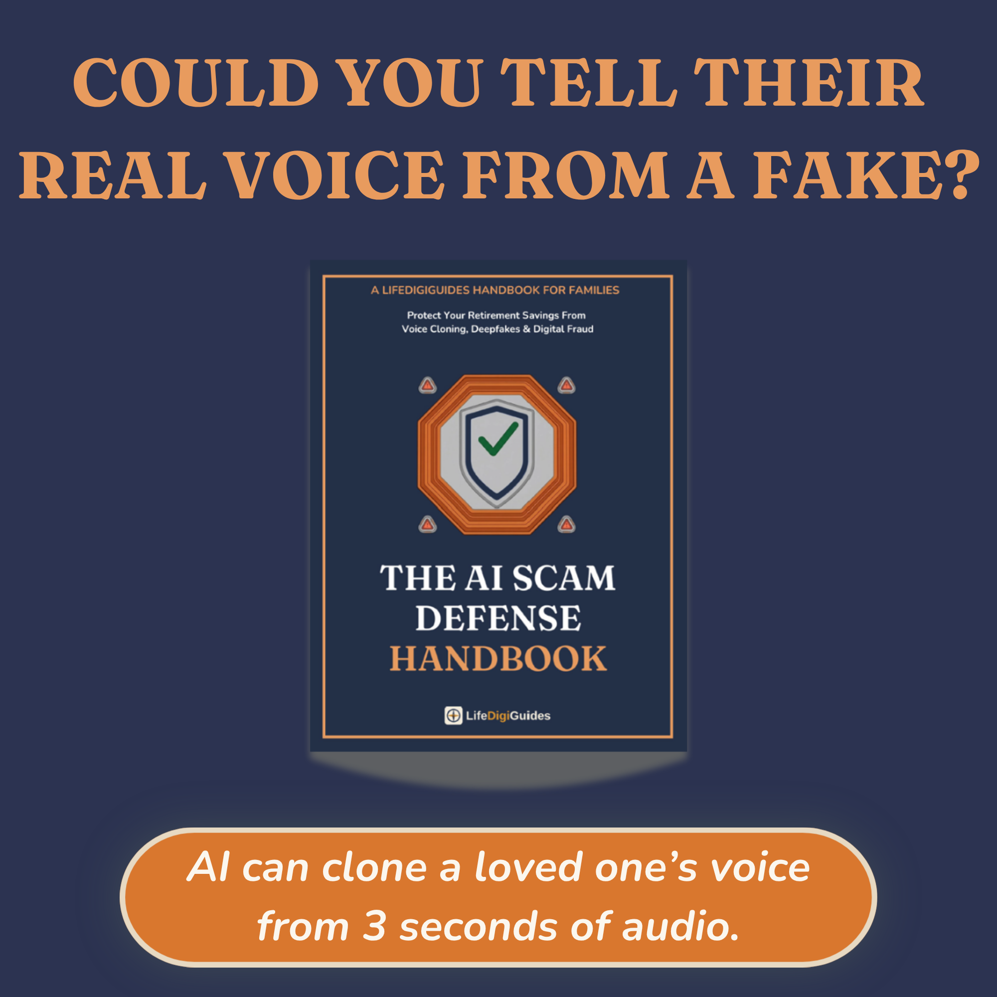 The AI Scam Defense Handbook printable guide cover for families