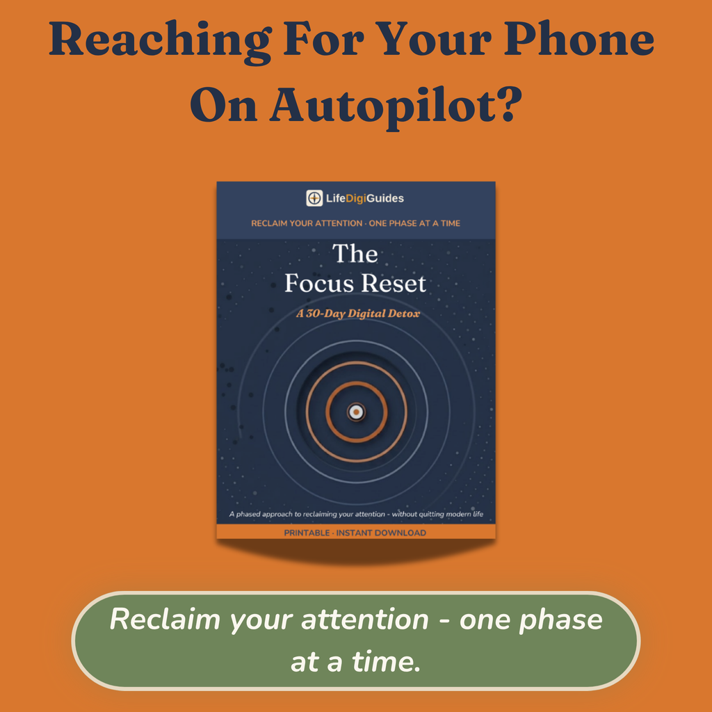 The Focus Reset 30-day digital detox printable guide cover