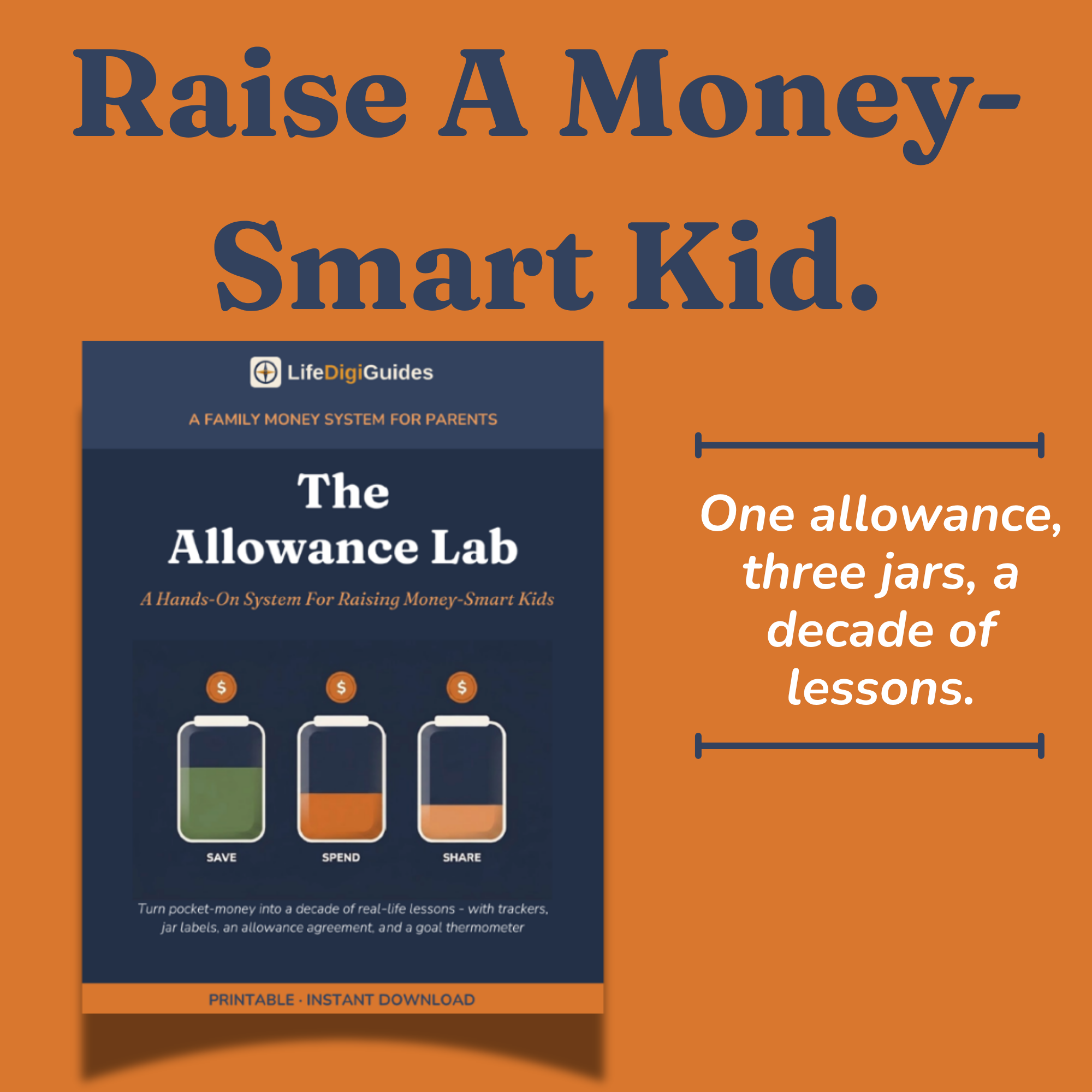 The Allowance Lab kids money system printable guide cover