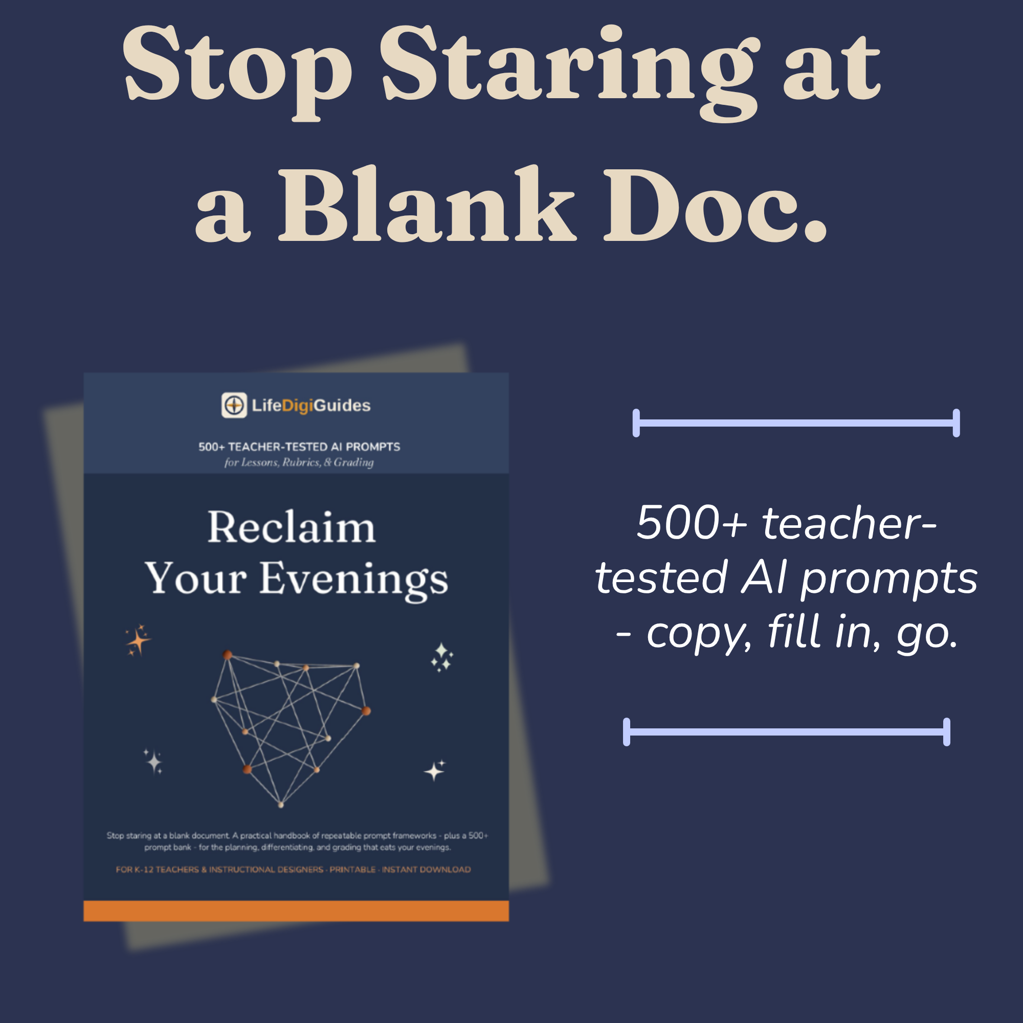 Reclaim Your Evenings teacher AI prompts handbook cover