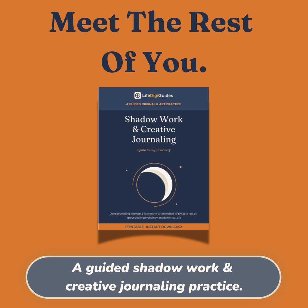 Shadow Work and Creative Journaling printable guide cover with eclipse moon design