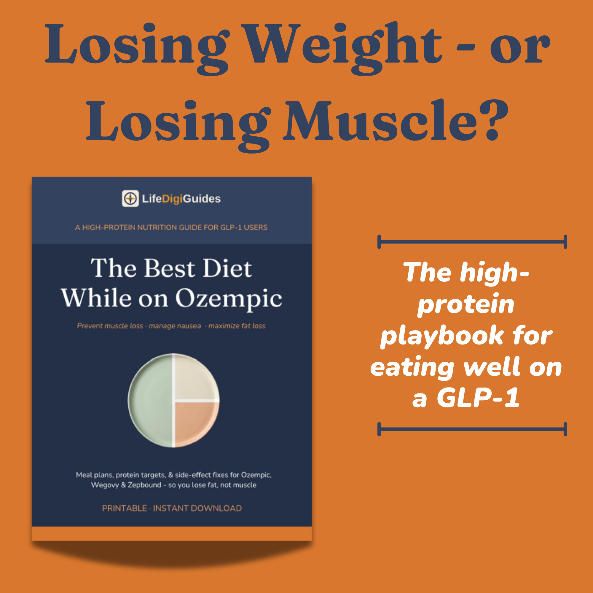 The Best Diet While on Ozempic high-protein GLP-1 nutrition guide cover