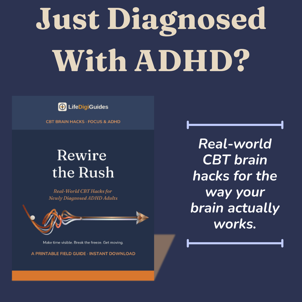 Rewire the Rush adult ADHD CBT brain hacks guide cover