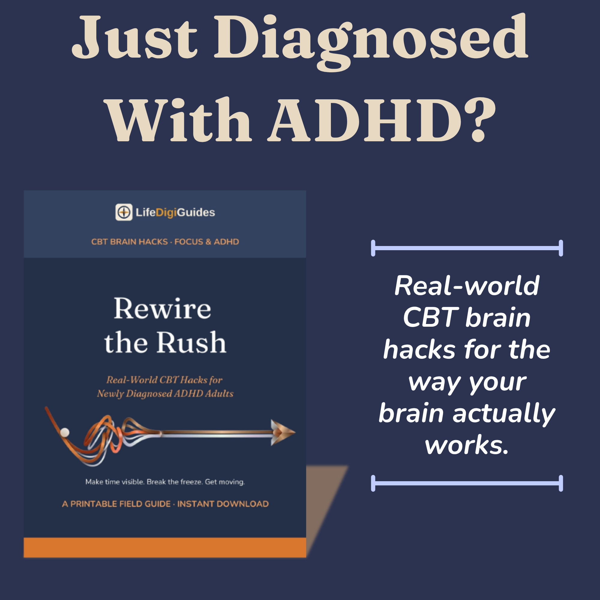 Rewire the Rush adult ADHD CBT brain hacks guide cover