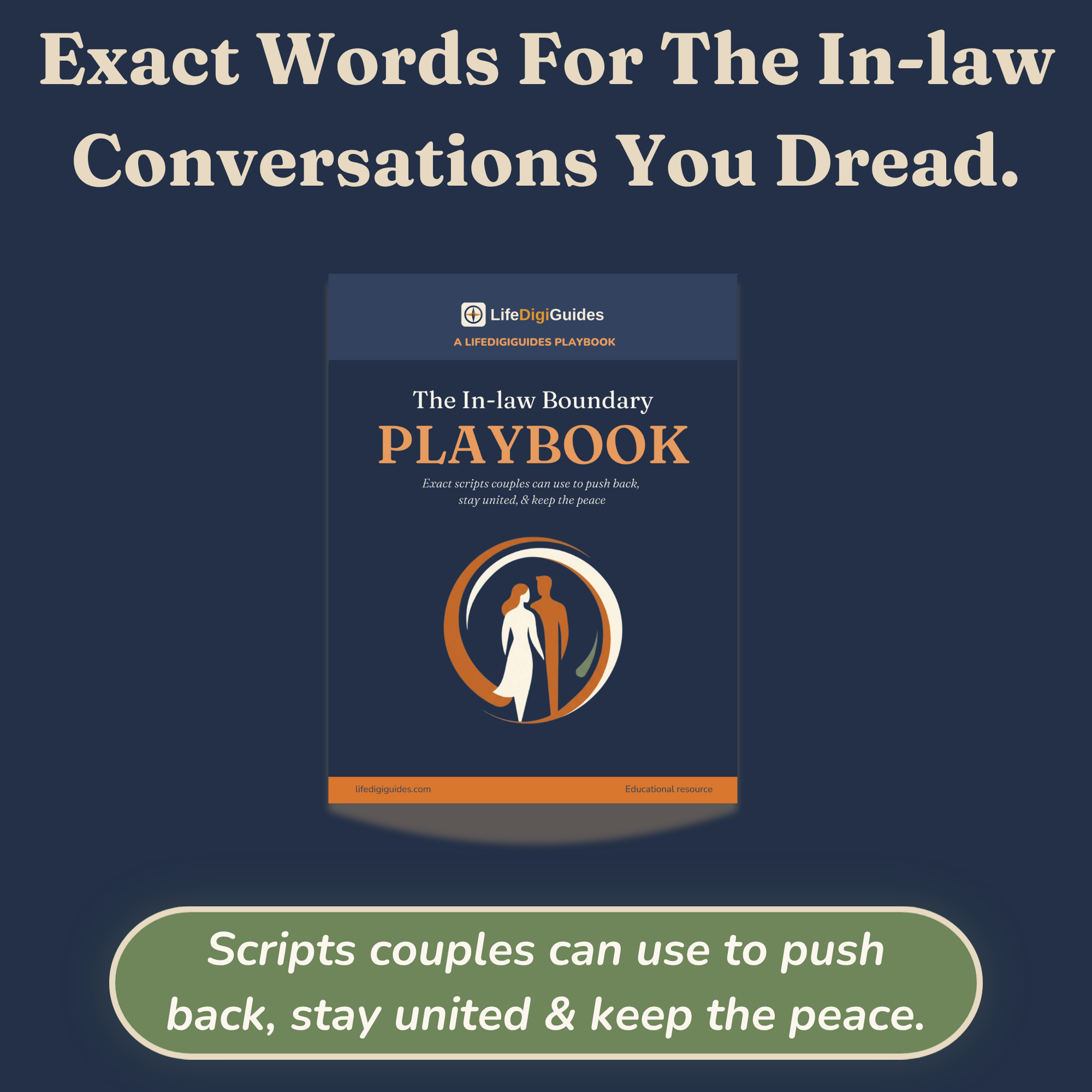 The In-law Boundary Playbook cover — printable in-law boundary scripts for couples