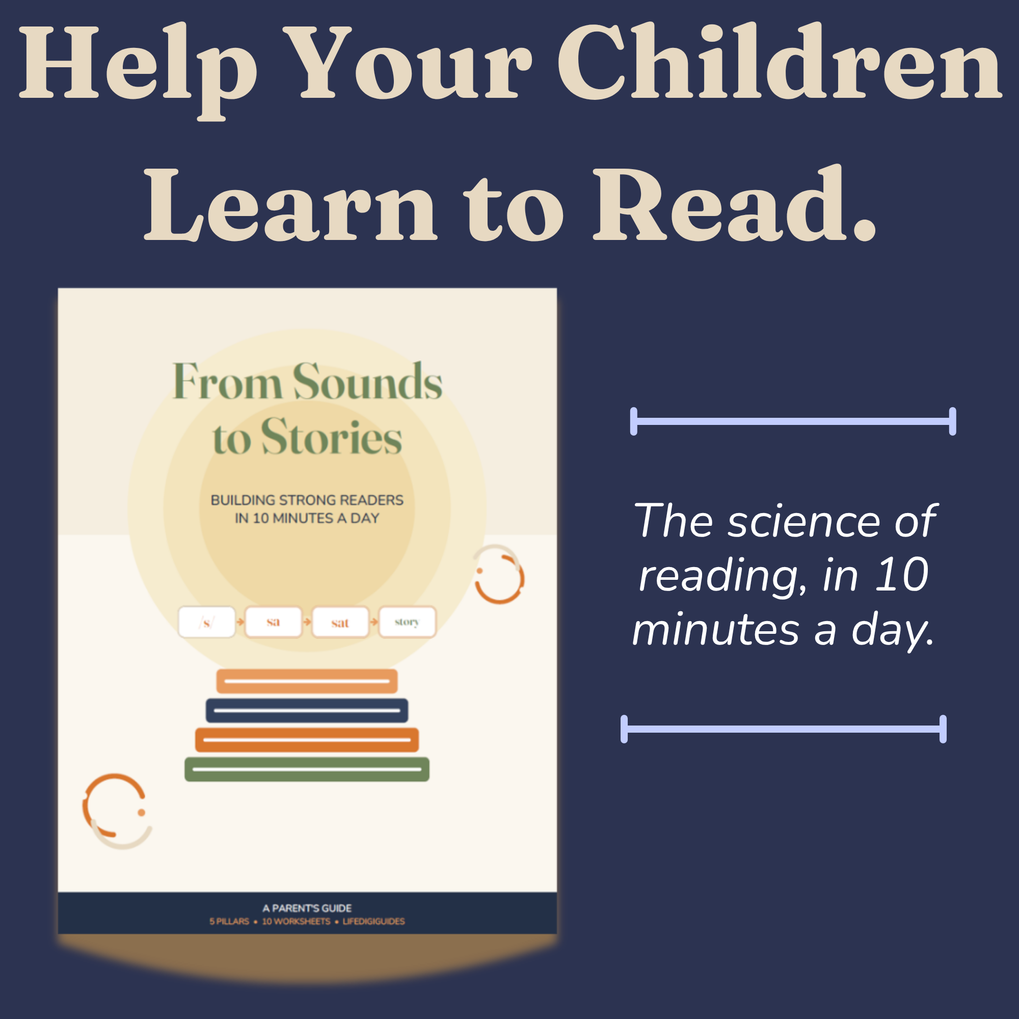 From Sounds to Stories printable early reading guide for parents cover