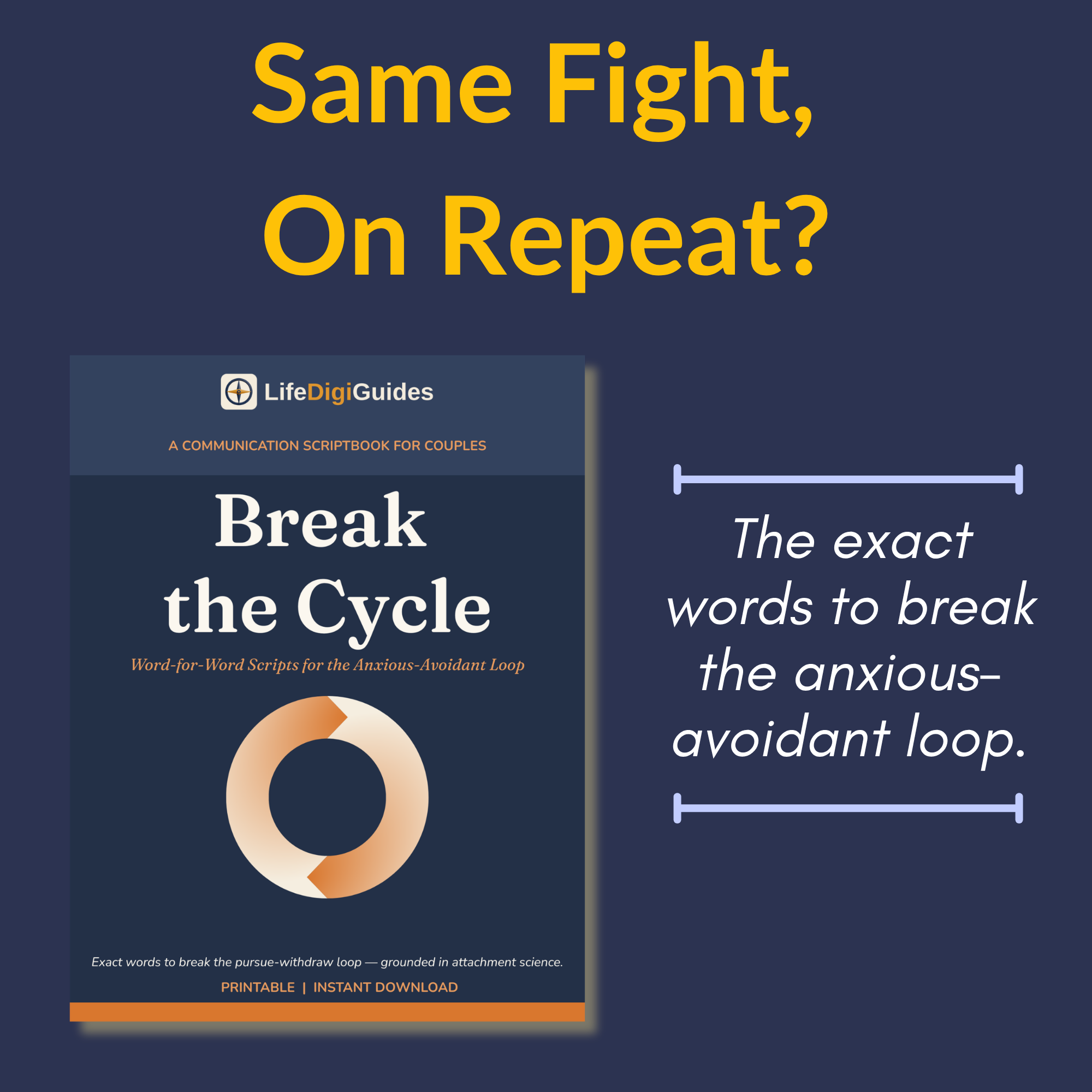 Break the Cycle anxious-avoidant couples communication scriptbook cover