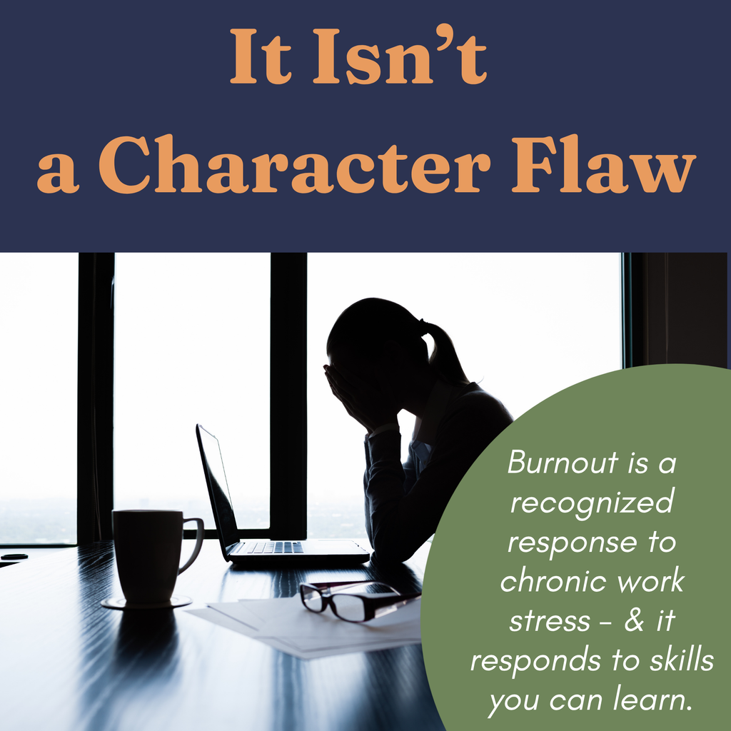 Text explaining burnout as a recognized response to chronic workplace stress