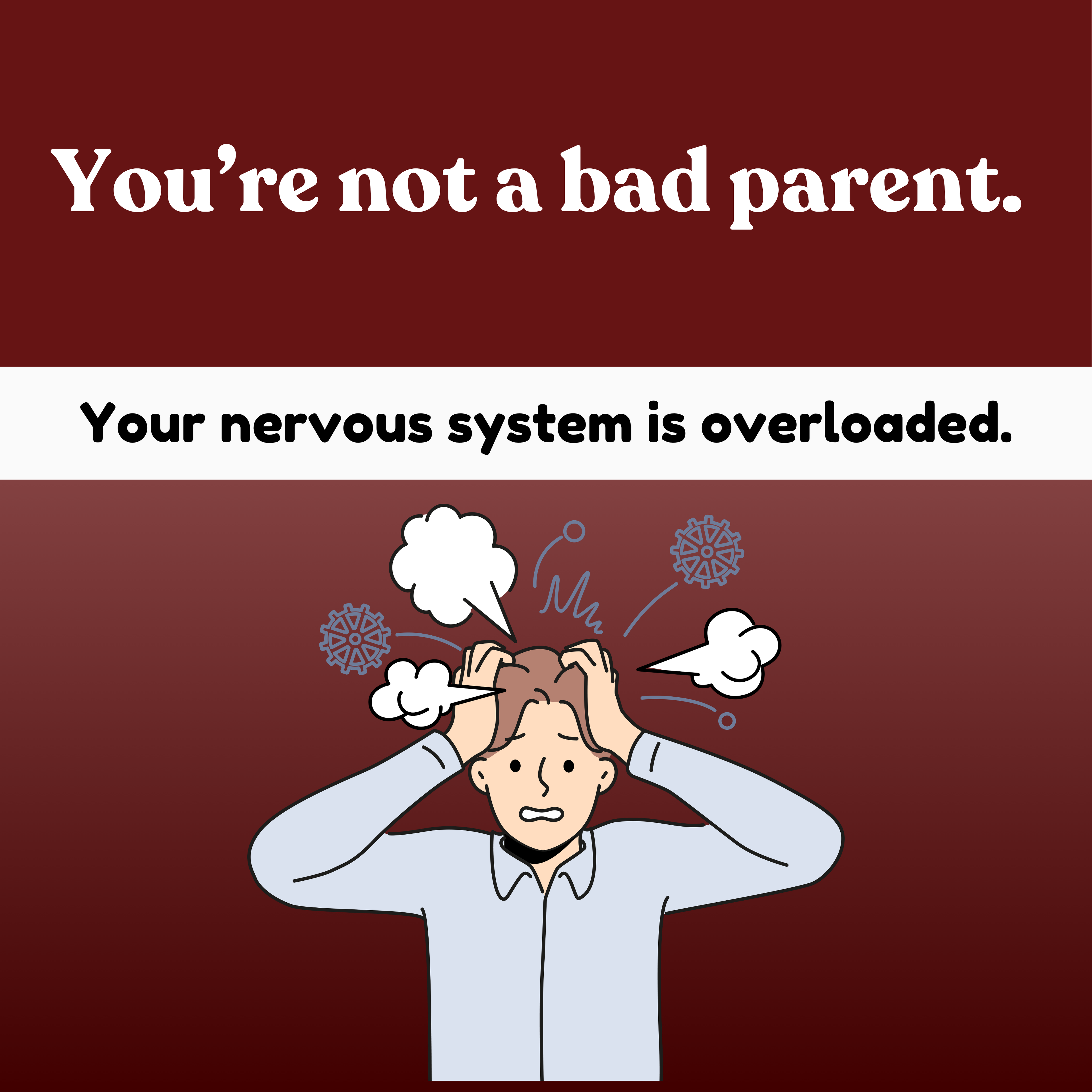 Physiological sigh breathing tool reference card for stressed parents