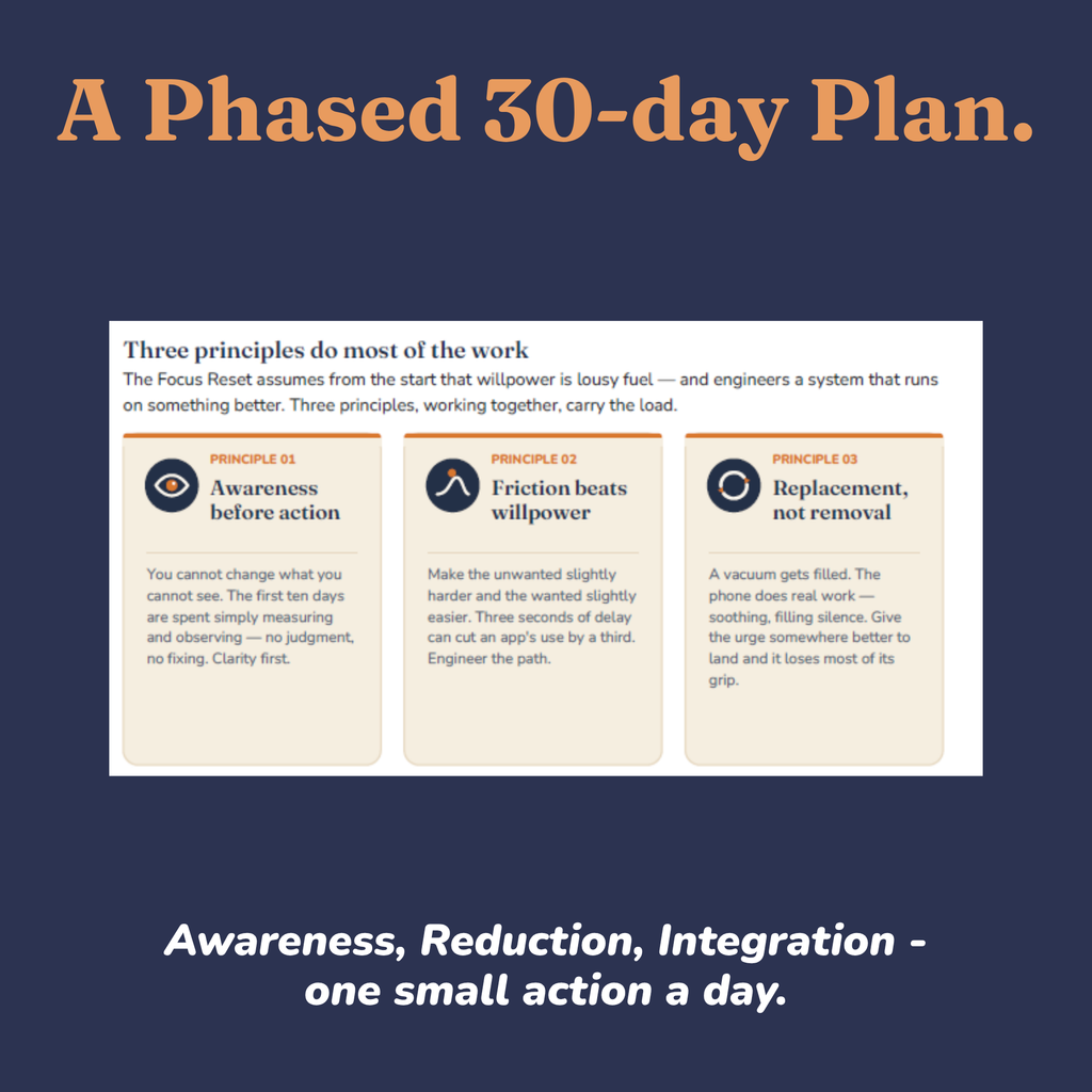 Overview of what is included in the 30-day digital detox guide