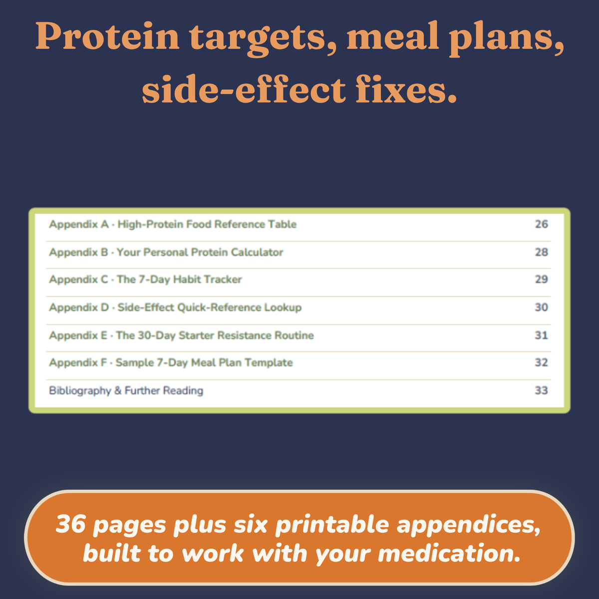 Overview of what is included in The Protein Gap GLP-1 high-protein guide