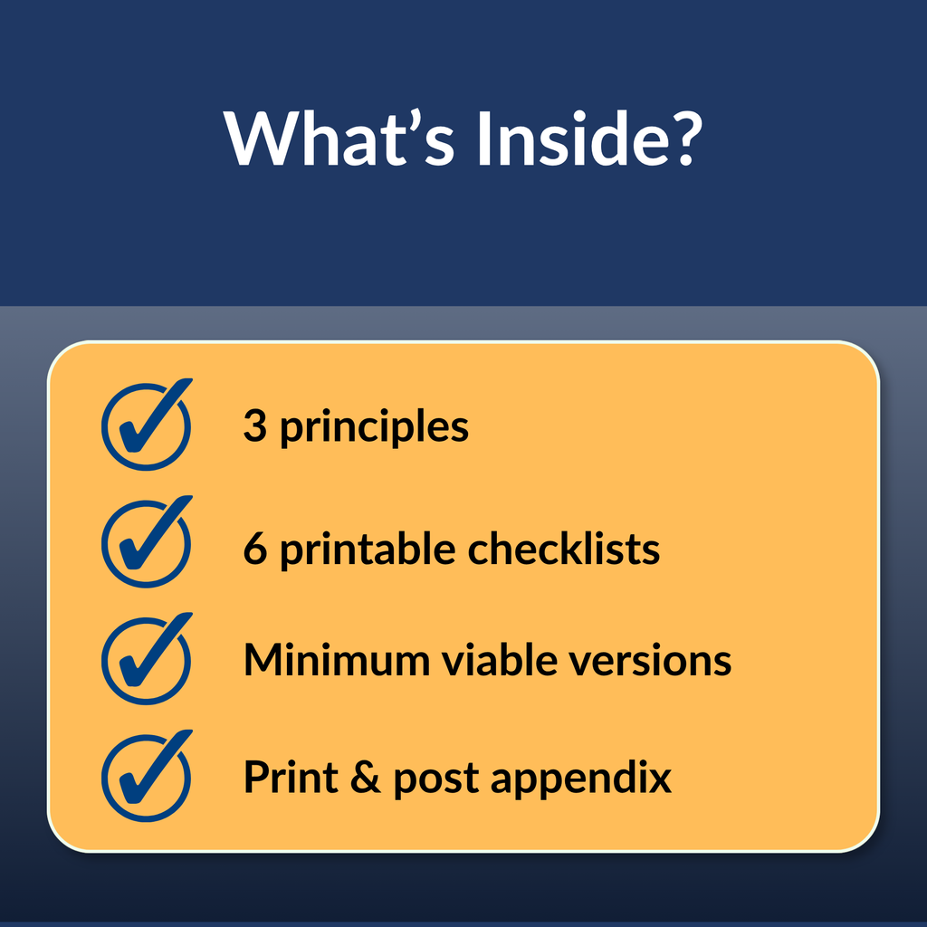 List of what's included: 3 principles and 6 printable ADHD routine checklists