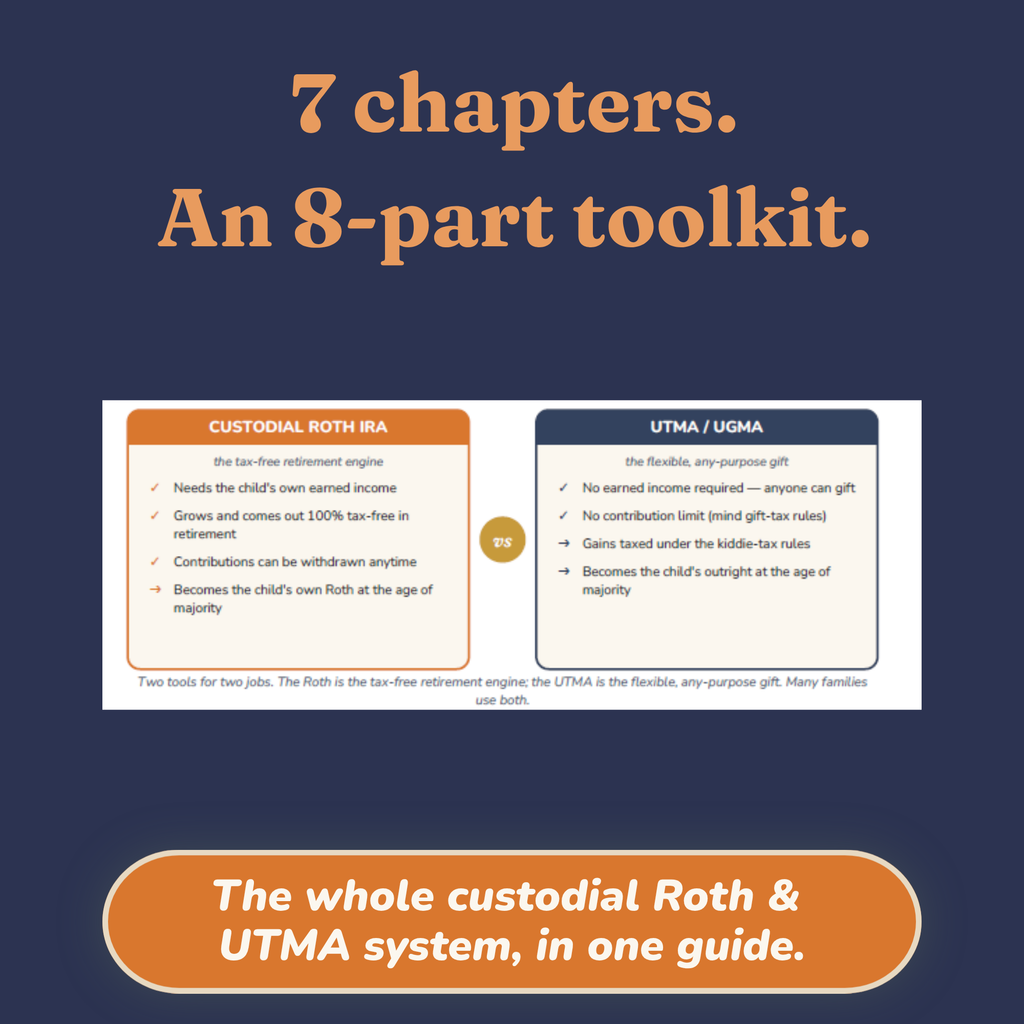 Comparison of a custodial Roth IRA and a UTMA account side by side