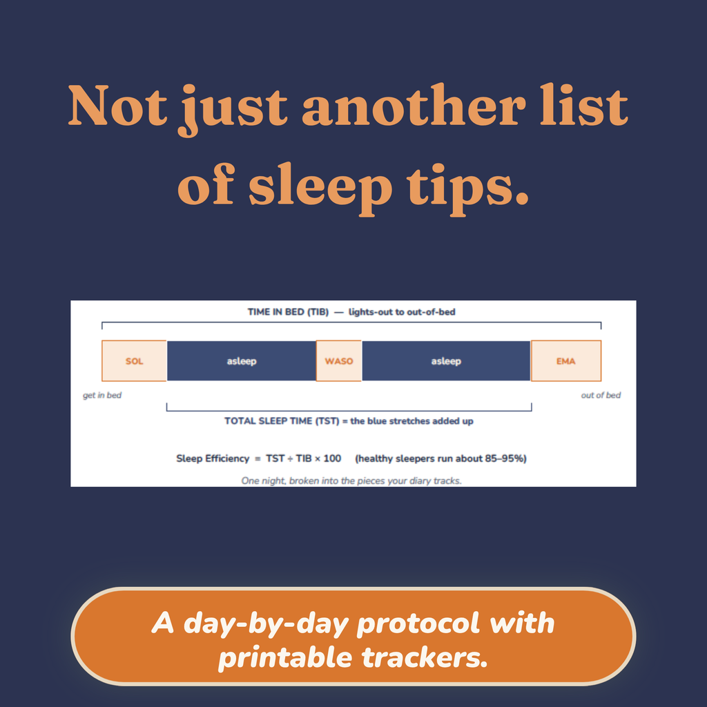 Sample page explaining sleep restriction and sleep efficiency