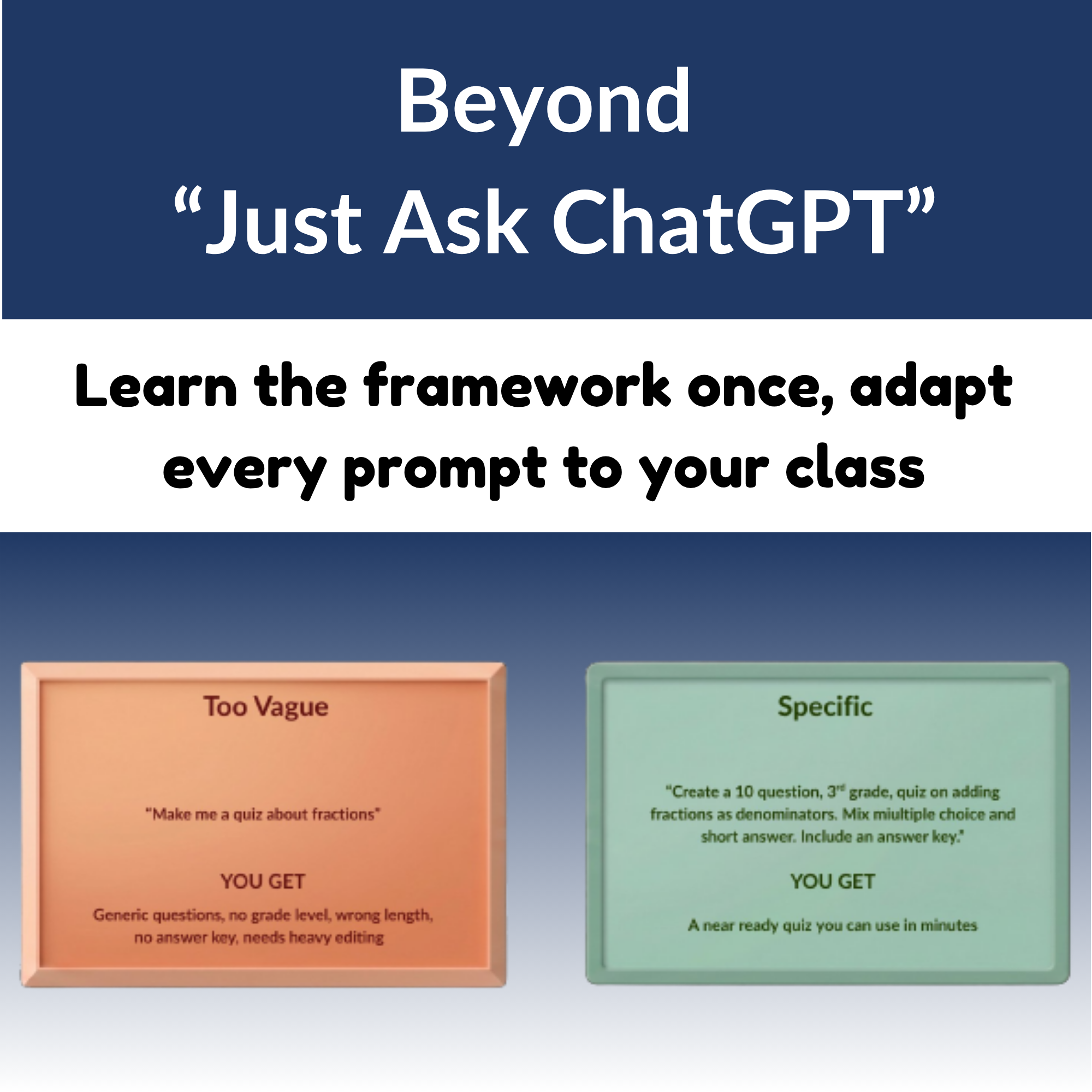 Comparison of a vague prompt versus a specific teacher prompt