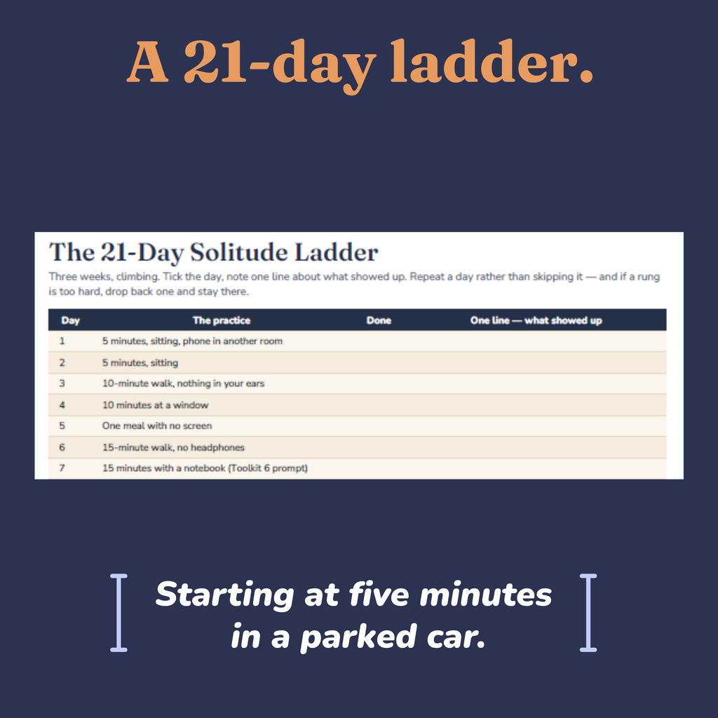 Printable 21 day solitude ladder tracker page from the workbook