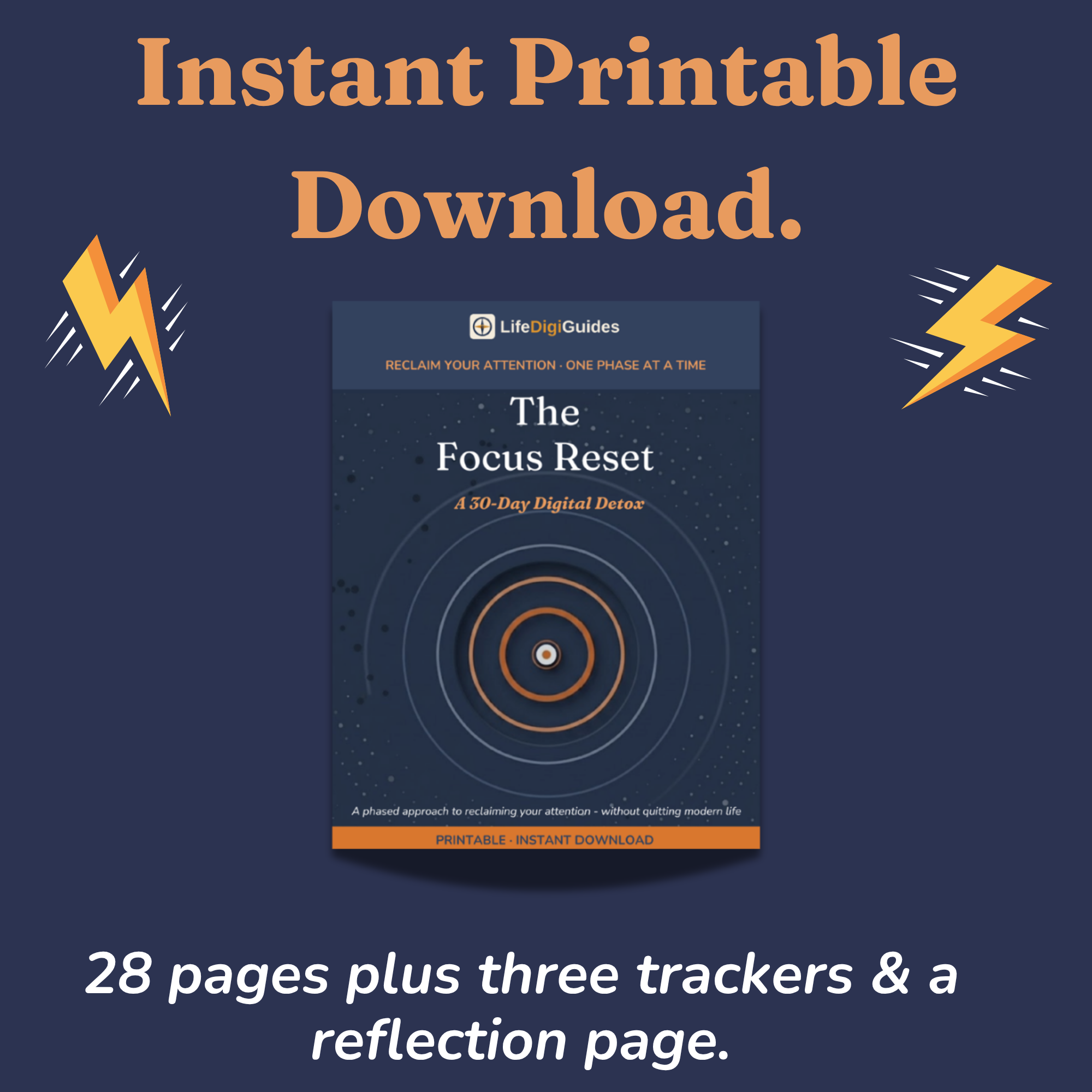 Instant printable PDF download format details for the guide