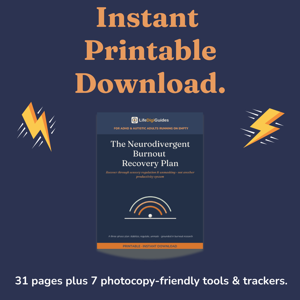 Instant printable PDF download format details for the burnout recovery plan