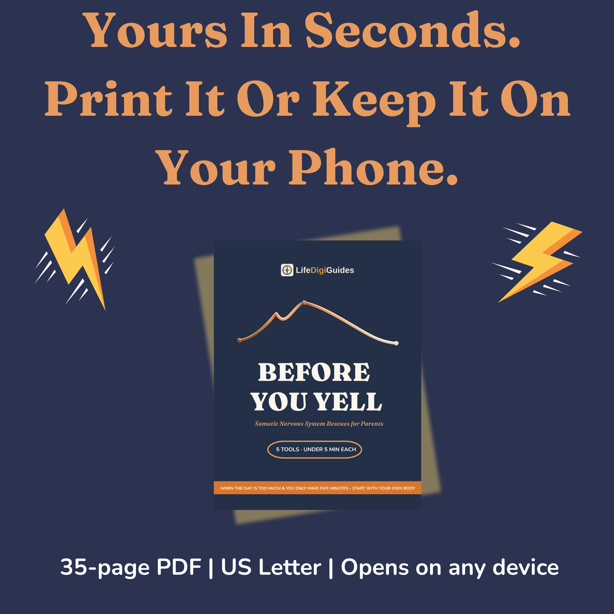 Page listing who the guide is for — moms and dads who want to stop yelling