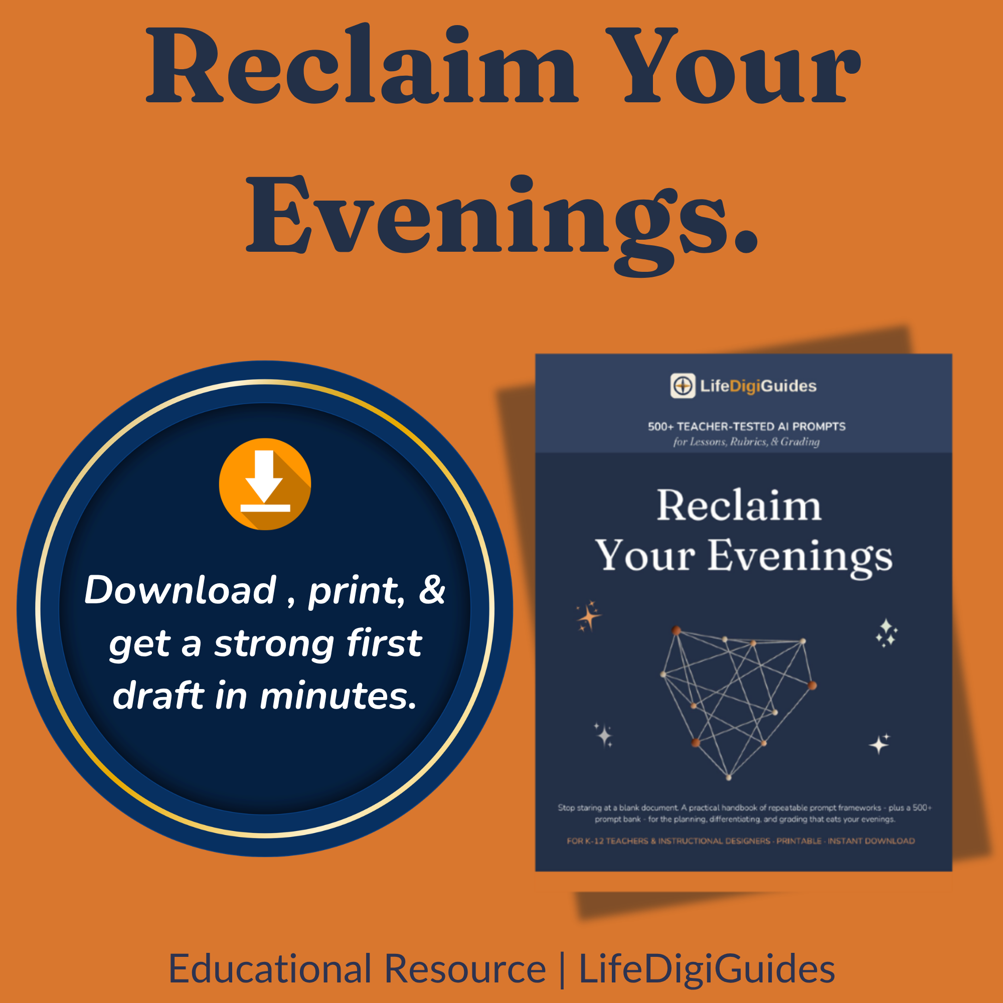 Download the Reclaim Your Evenings teacher AI prompt handbook