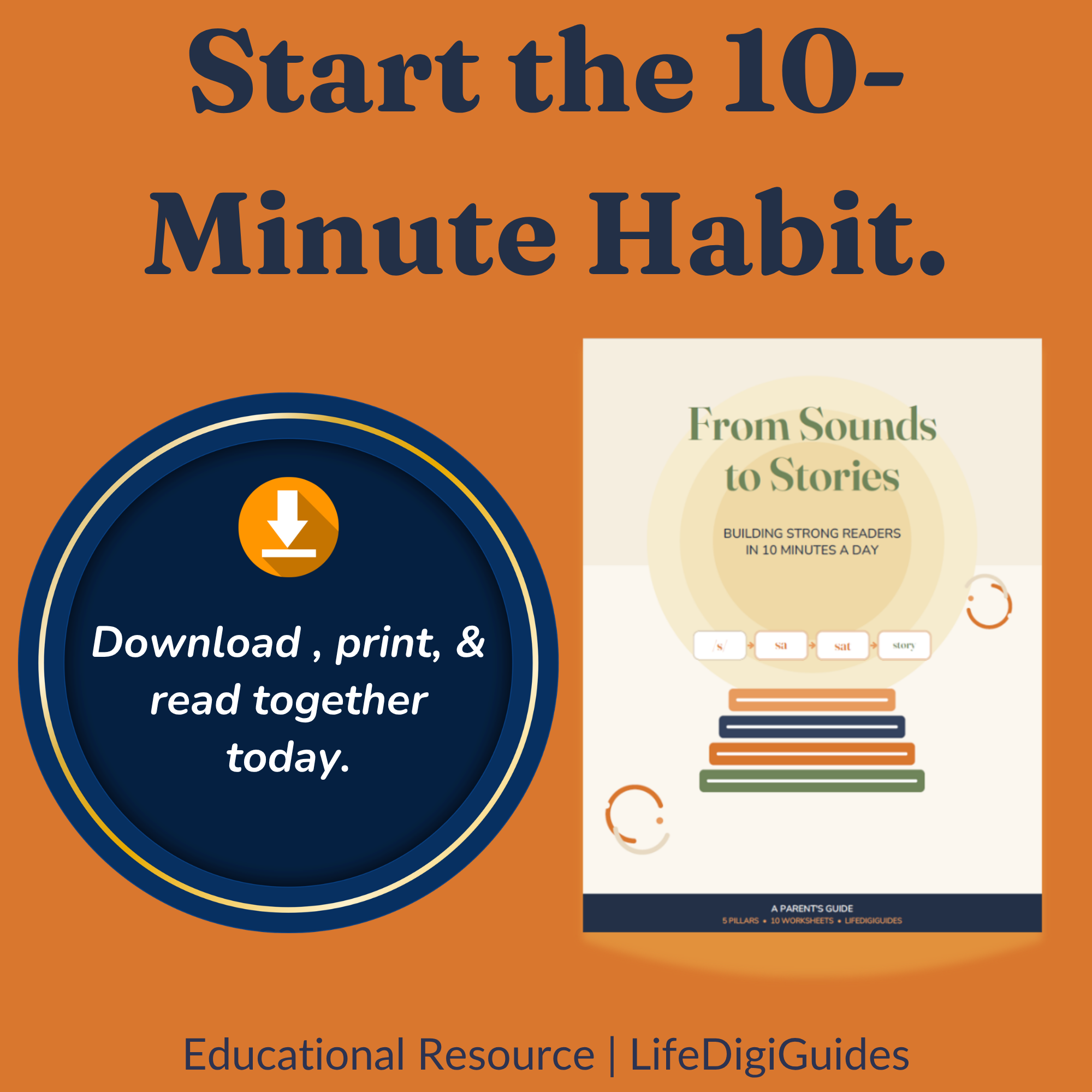 Download the From Sounds to Stories early reading guide for parents