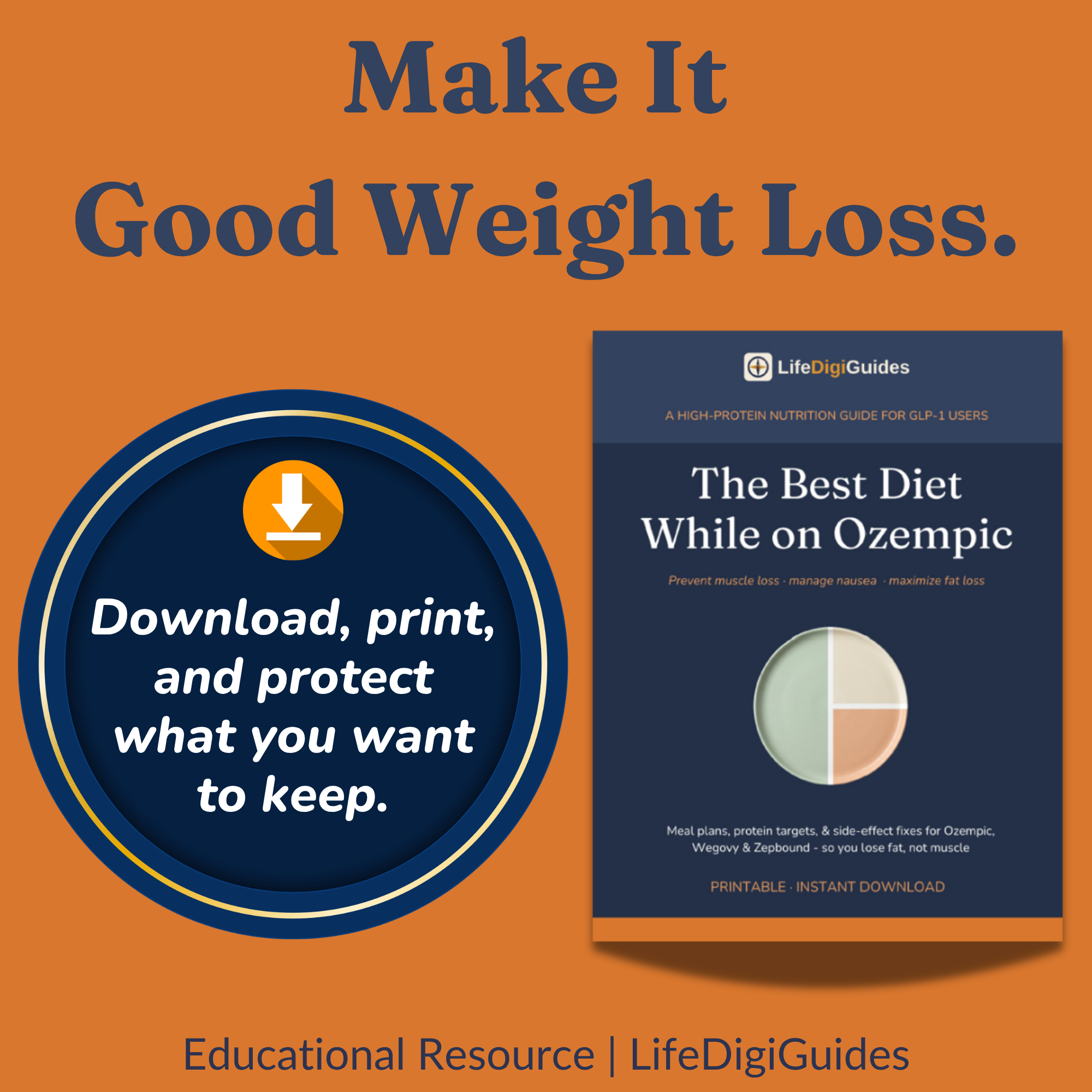Download the Best Diet While on Ozempic printable high-protein guide