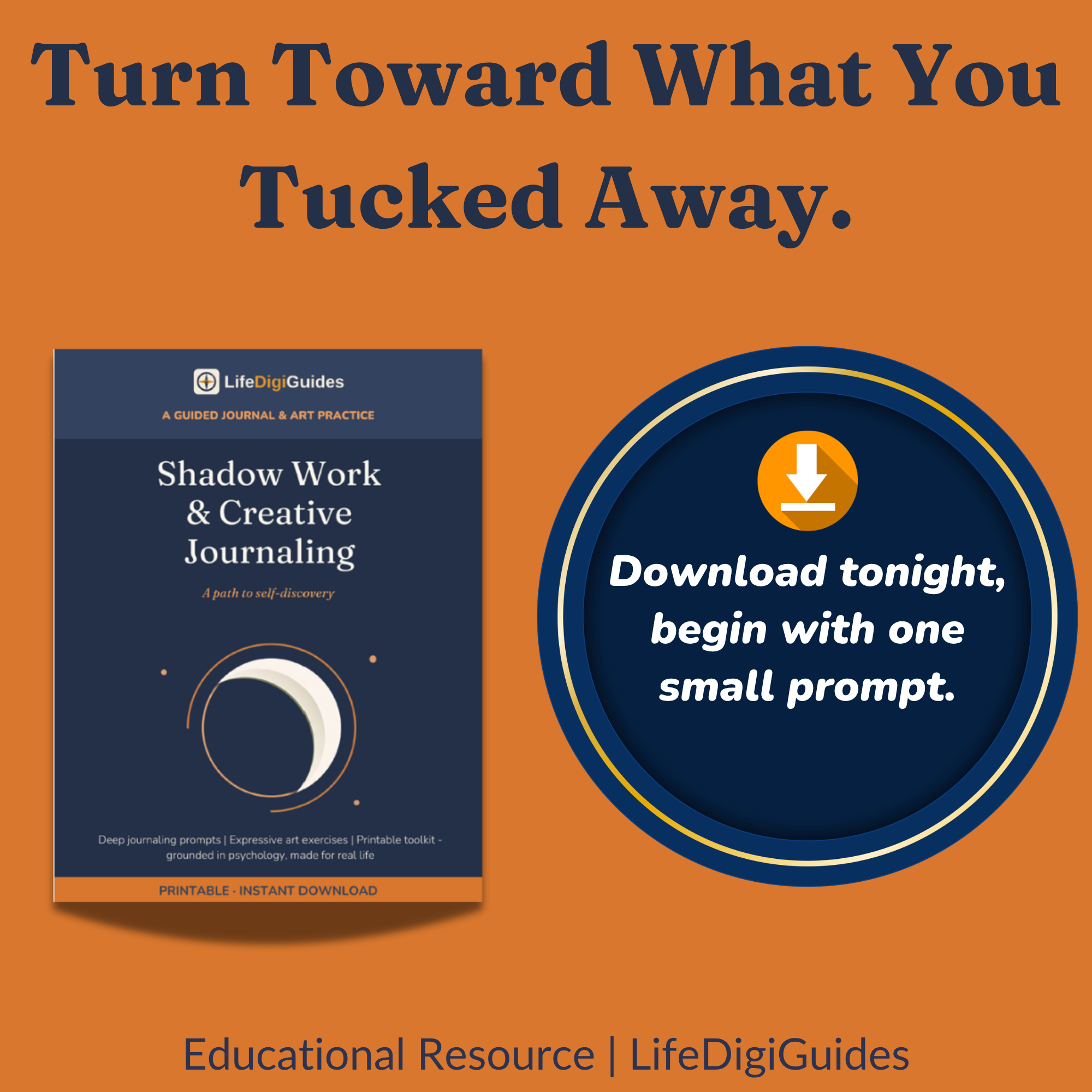 Download the Shadow Work and Creative Journaling self-discovery guide