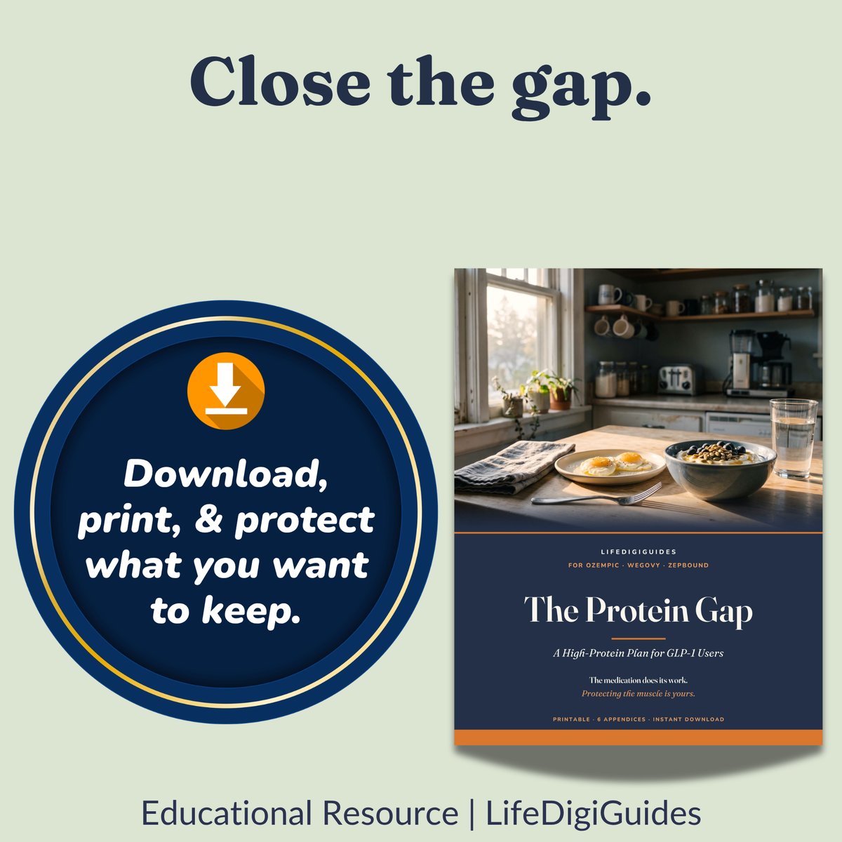 Download The Protein Gap printable high-protein plan for GLP-1 users