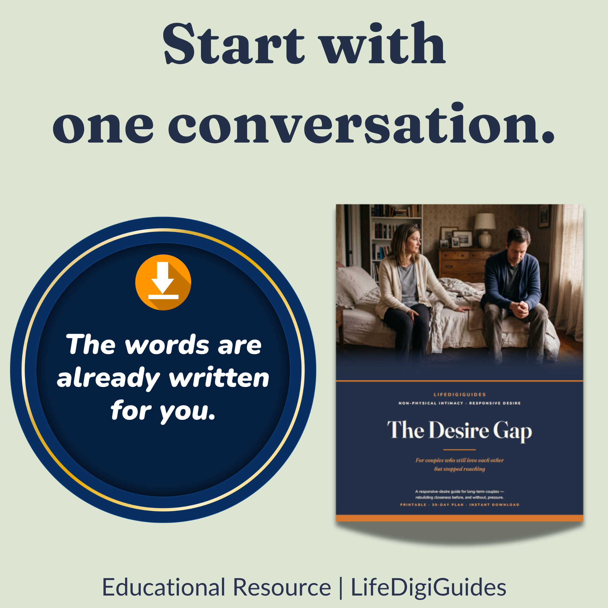 Instant printable PDF download details for The Desire Gap couples guide