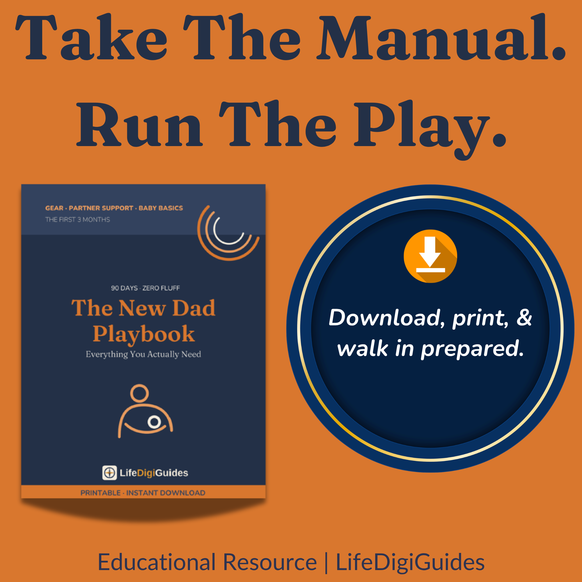 Download the New Dad Playbook guide for first-time fathers