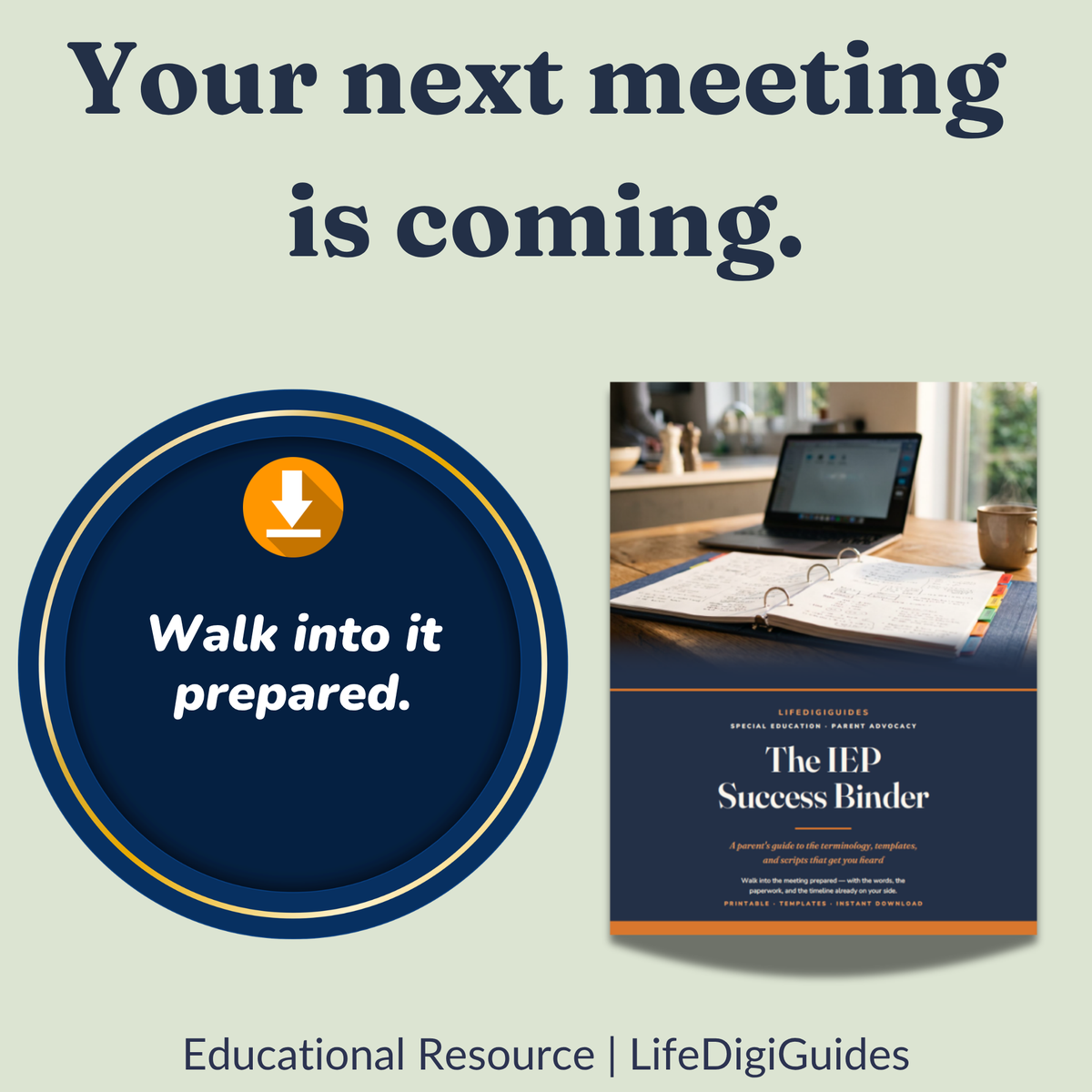 Printable IEP meeting prep sheet and meeting record from the parent toolkit