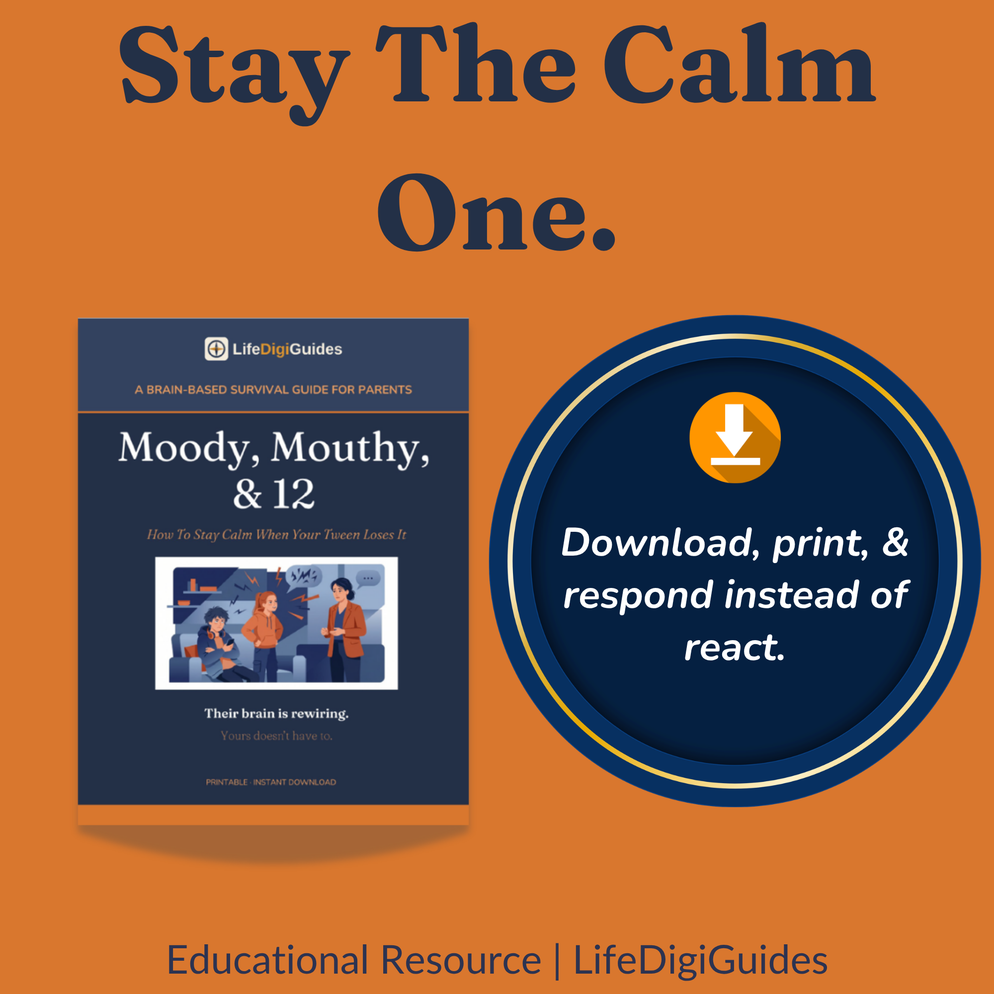 Download the Moody Mouthy and 12 calm parenting guide