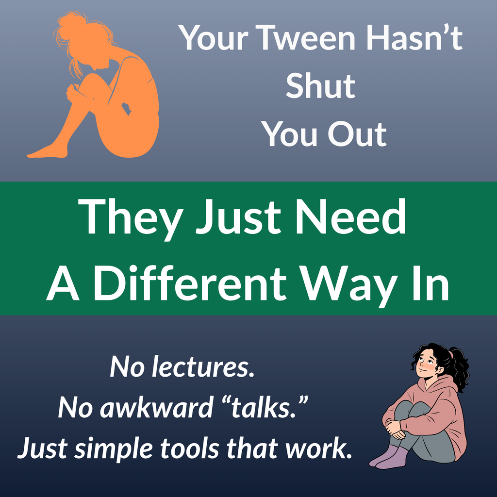 Book cover with two illustrations of children and text about communication strategies for tweens.