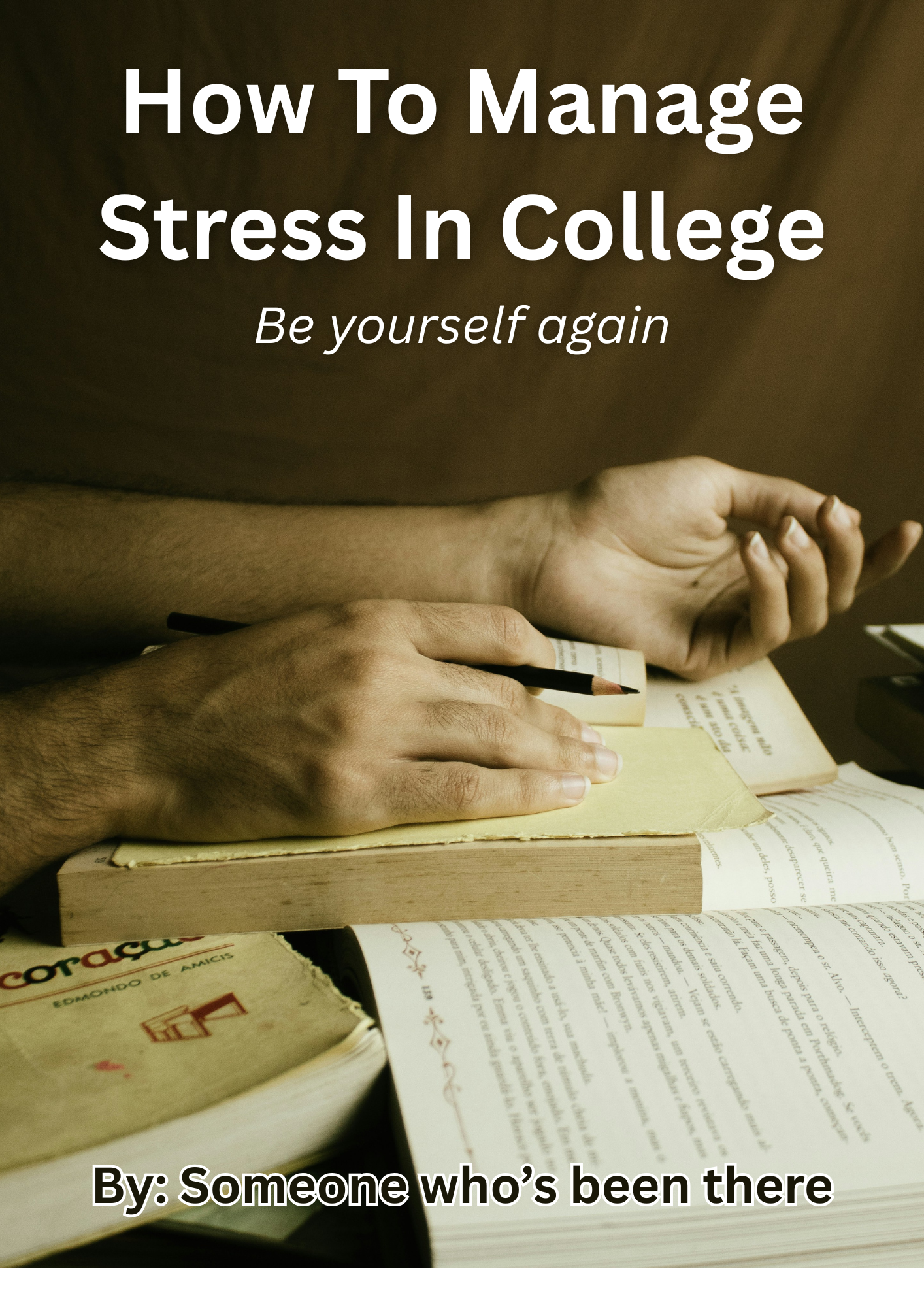 College stress management guide for students, printable PDF cover