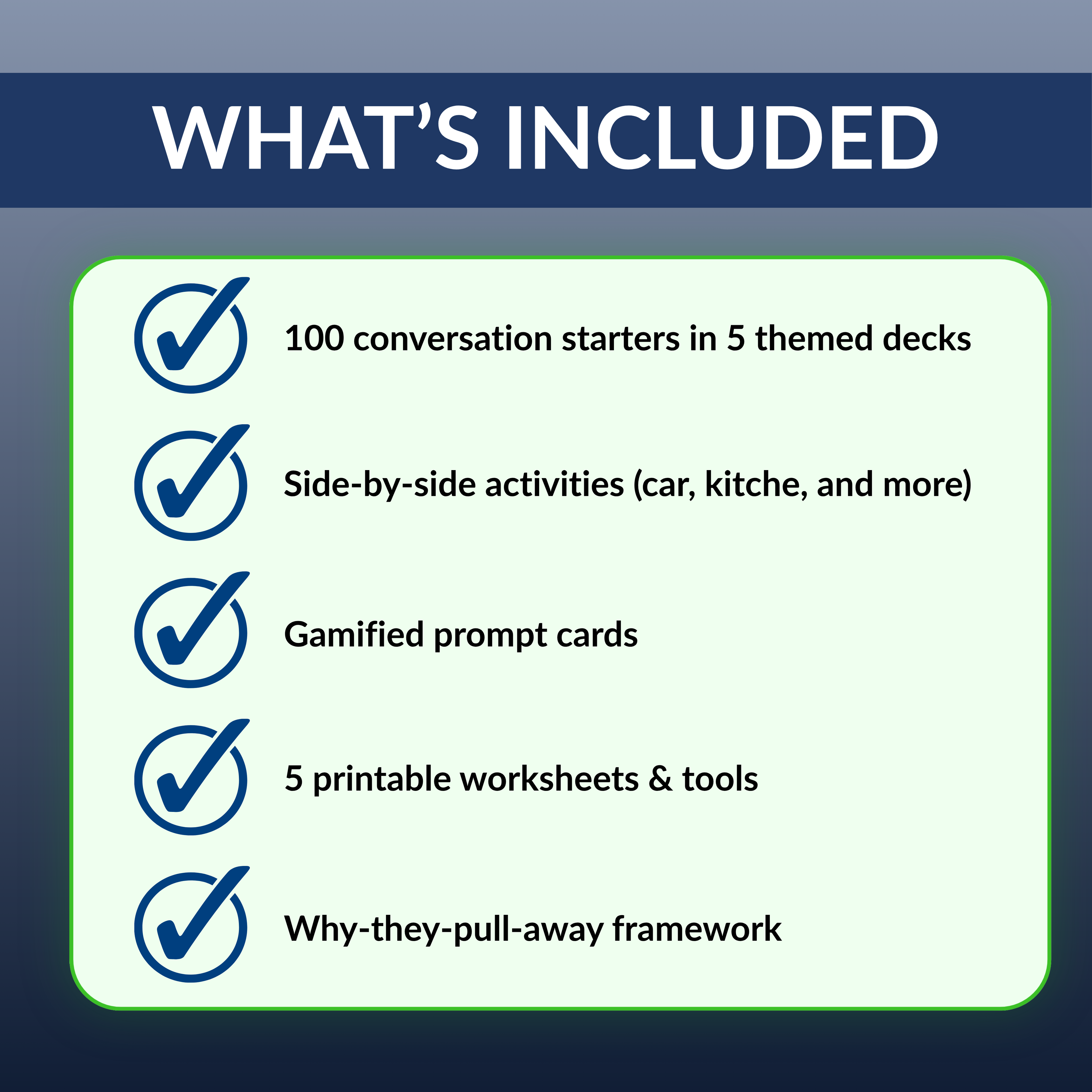 List of included items